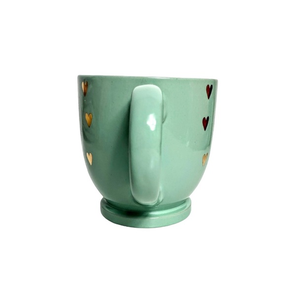 Belle Maison Dog Lover’s Coffee Mug, Mint Green With Gold Hearts - Picture 12 of 12